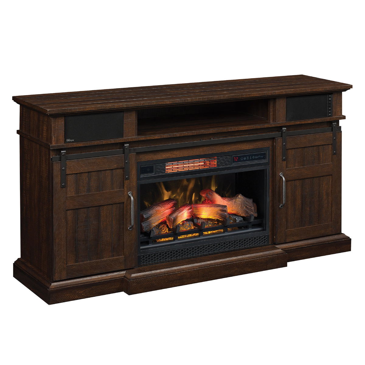 Classic Flame 113347 Barn Door Hemson w/sound Mantel Fireplace
