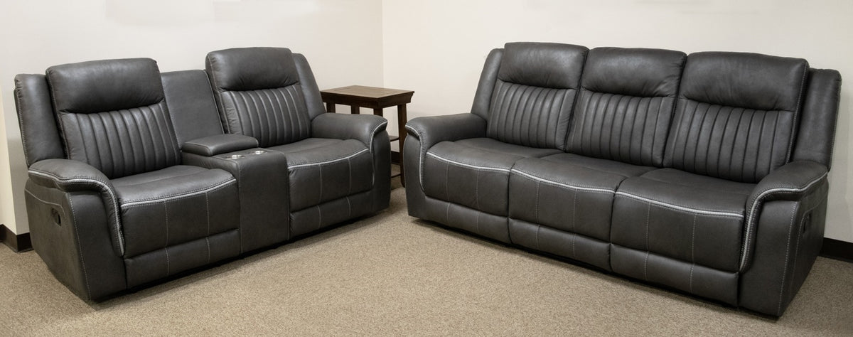 American Imports 1805 Eclipse Charcoal Recling Sofa & Loveseat Main image