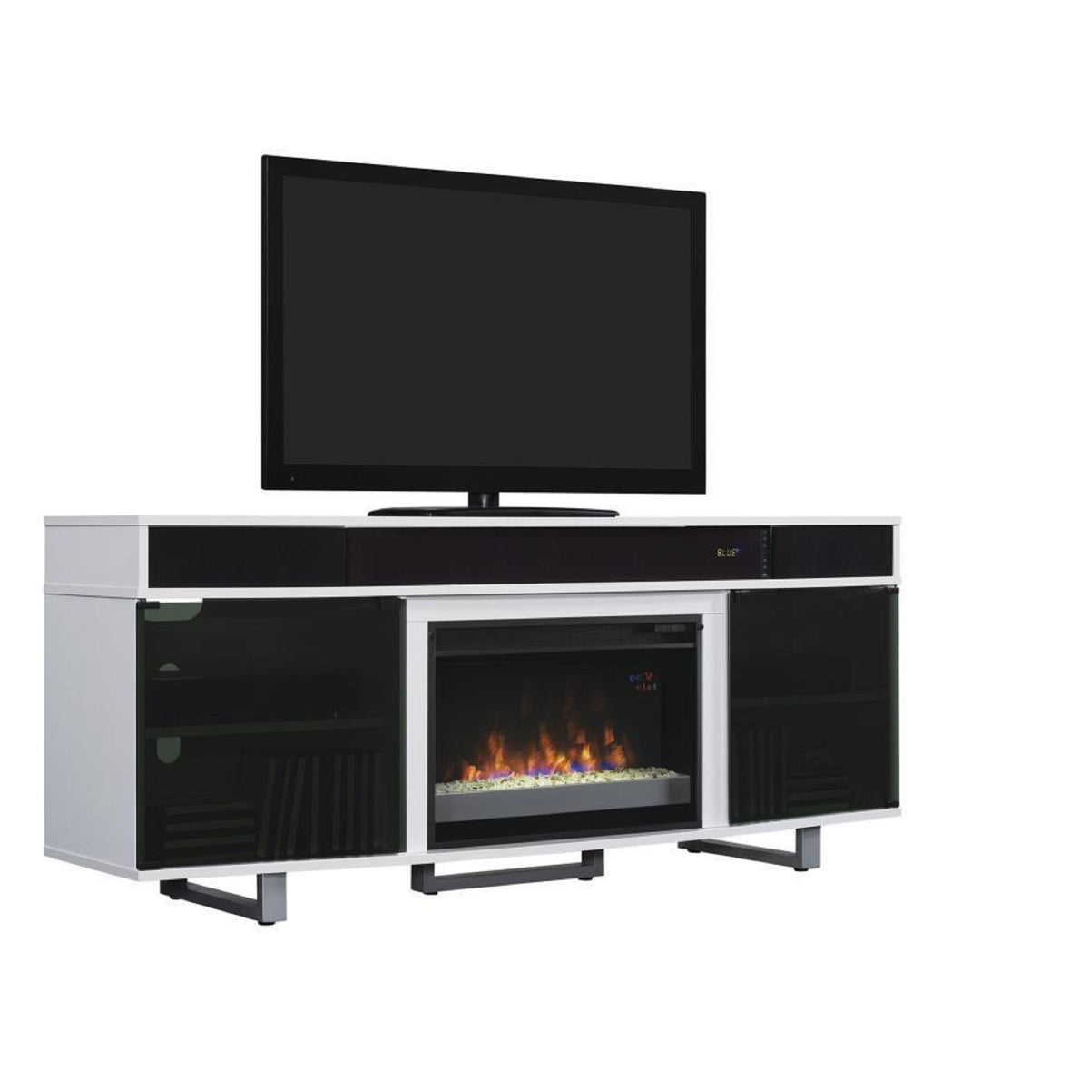 Classic Flame 26MMS9872-NB03 White 72" Enterprise w/sound Mantel Fireplace