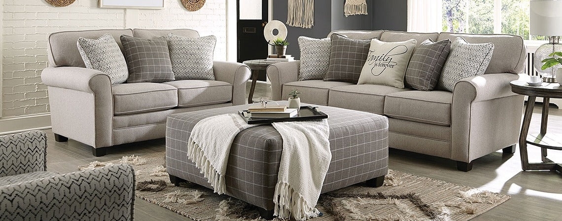 Jackson 3279 Lewiston Cement Sofa & Loveseat Main image