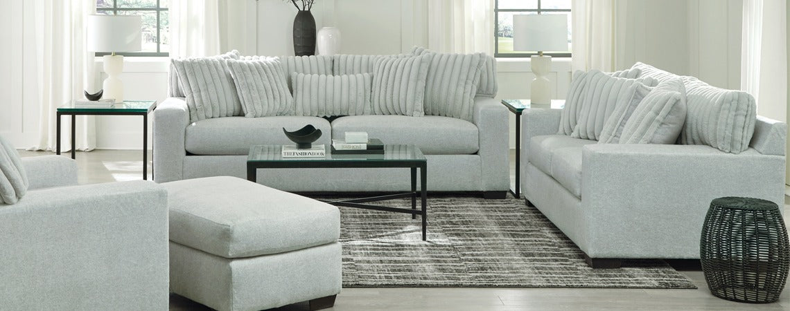 Behold 3322 Cloud Silver Sofa Loveseat Main image