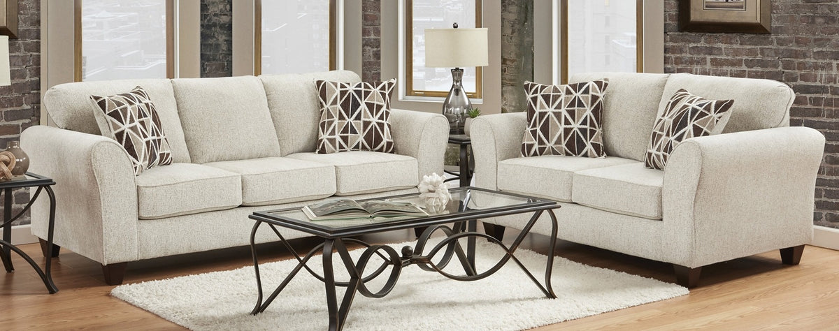 Affordable 5000 Rita Buff Sofa Loveseat Main image