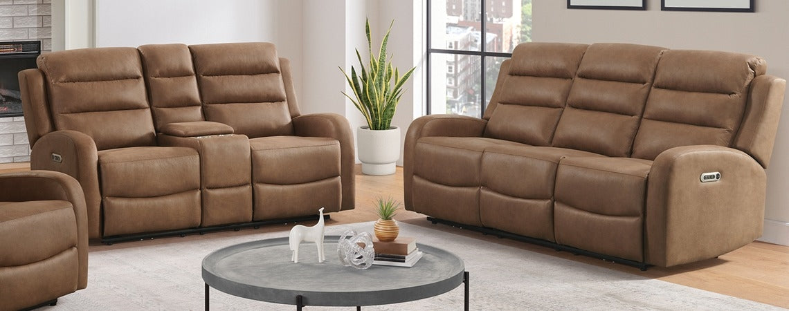 American Imports 5260 Avanti Brown Power & Sofa Loveseat