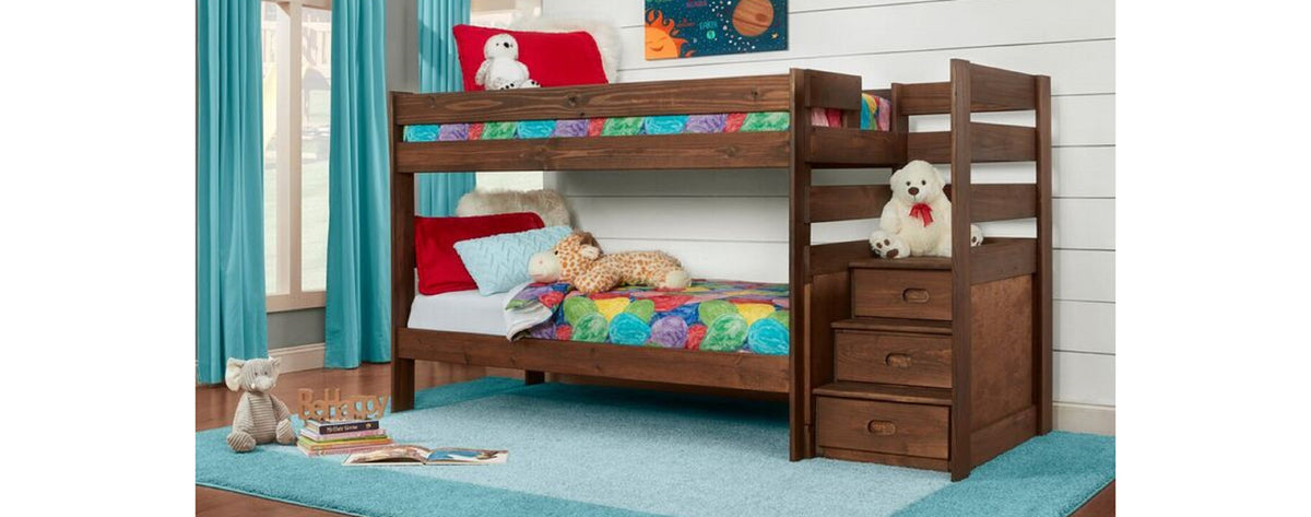Simply Bunk Beds 6087 Twin Twin Stairstep Bunkbed Chest Main image