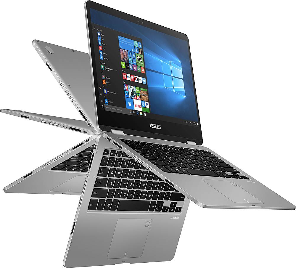 ASUS - VivoBook Flip 14 2-in-1 14" Touch-Screen Laptop Light Gray