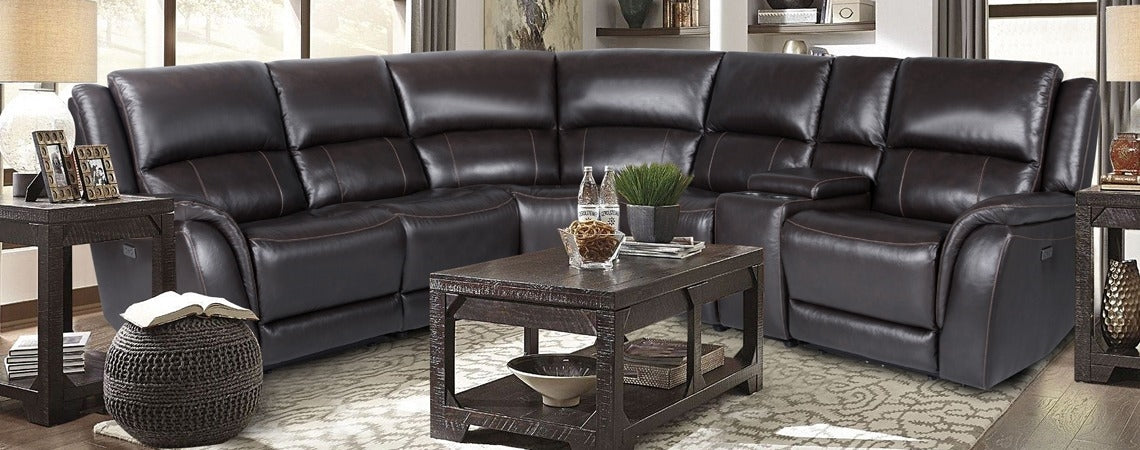 Manwah 70629 Madras Expresso 6 Pc Reclining Sectional