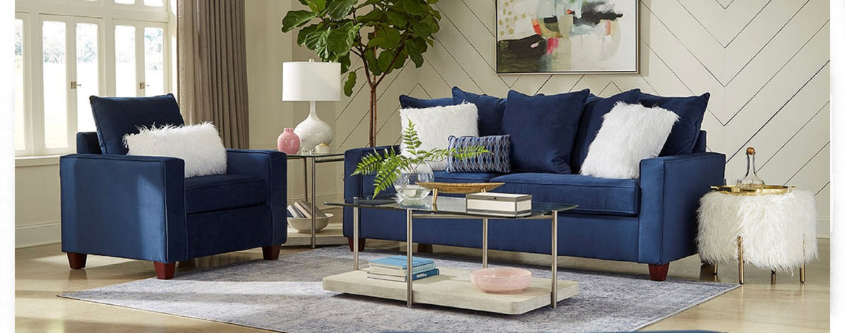 Behold 7203 Indigo Blue Sofa & Accent Chair