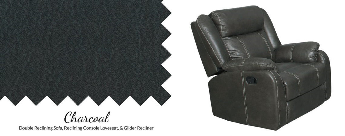 American Imports L7303 Gin Rummy Charcoal Motion Sofa & Recliner