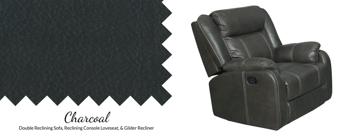 American Imports L7303C-R-GR Gin Rummy Charcoal Glider Recliner