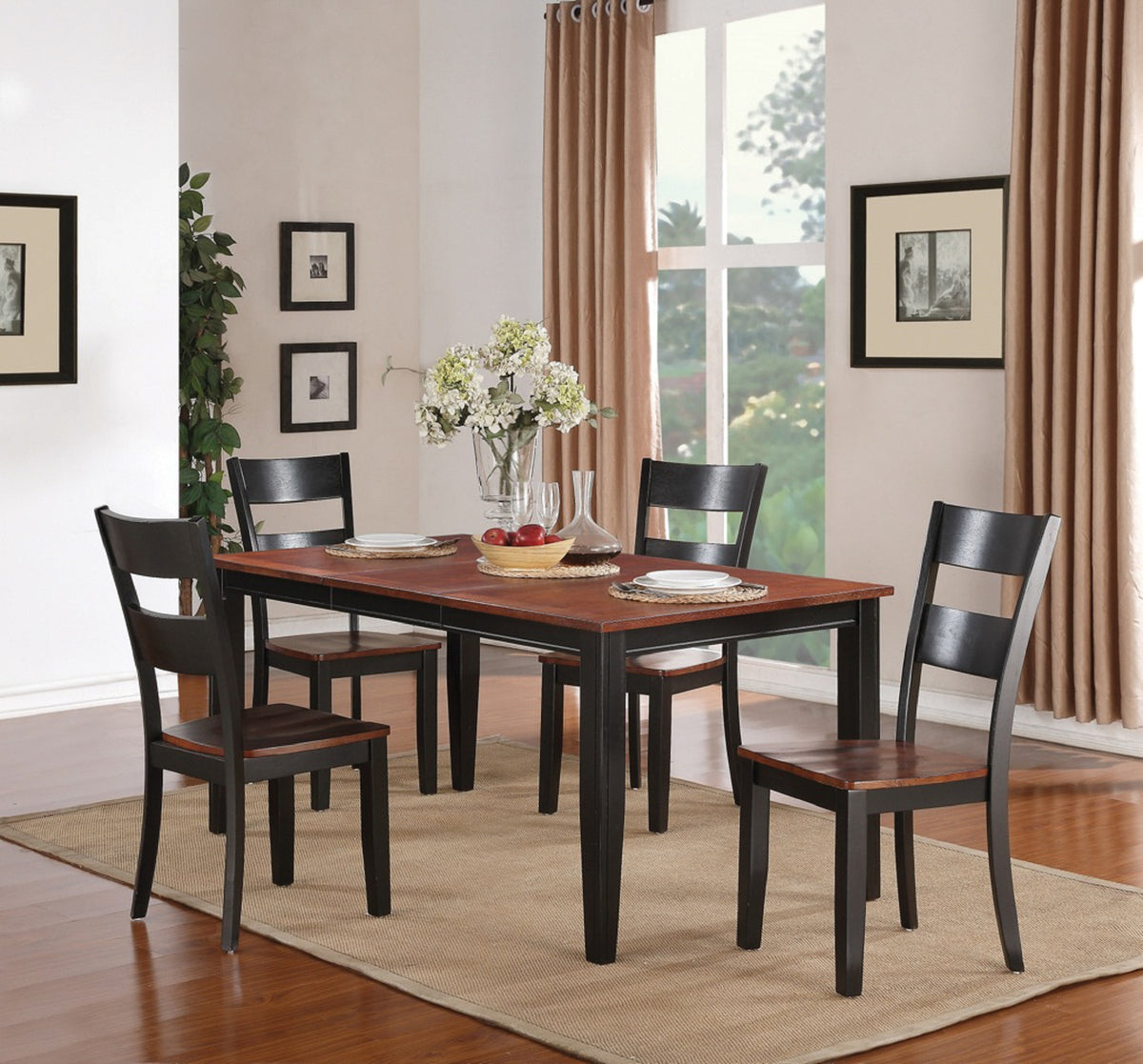 American Imports 8202 Black & Cherry 7 Pc Dining Set