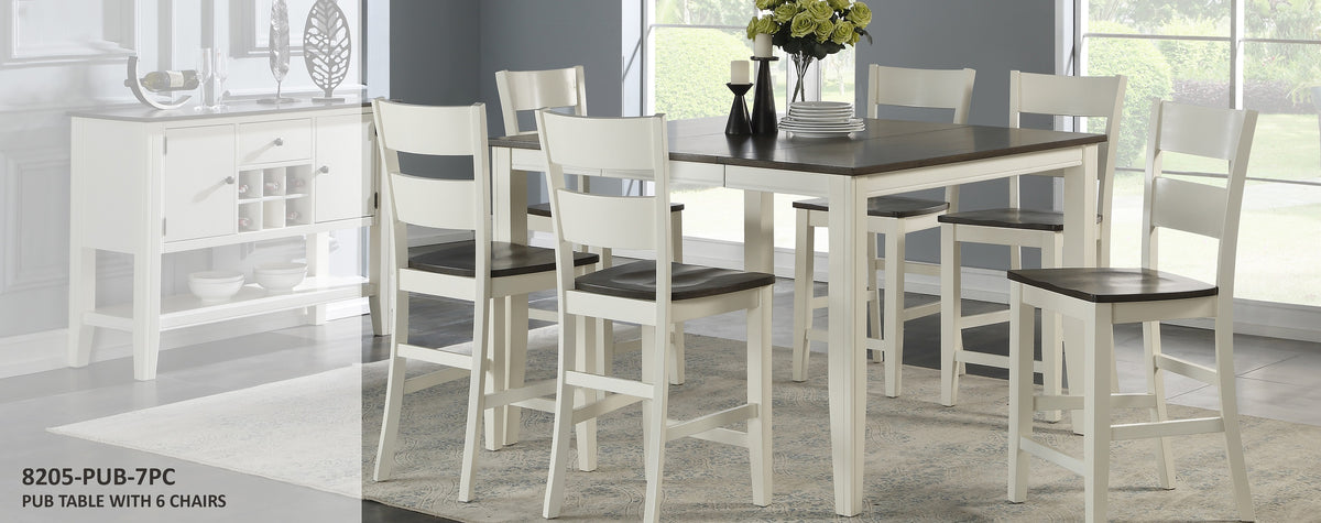 American Imports 8205 5PC Grey & White 5 Pc Pub Dinette