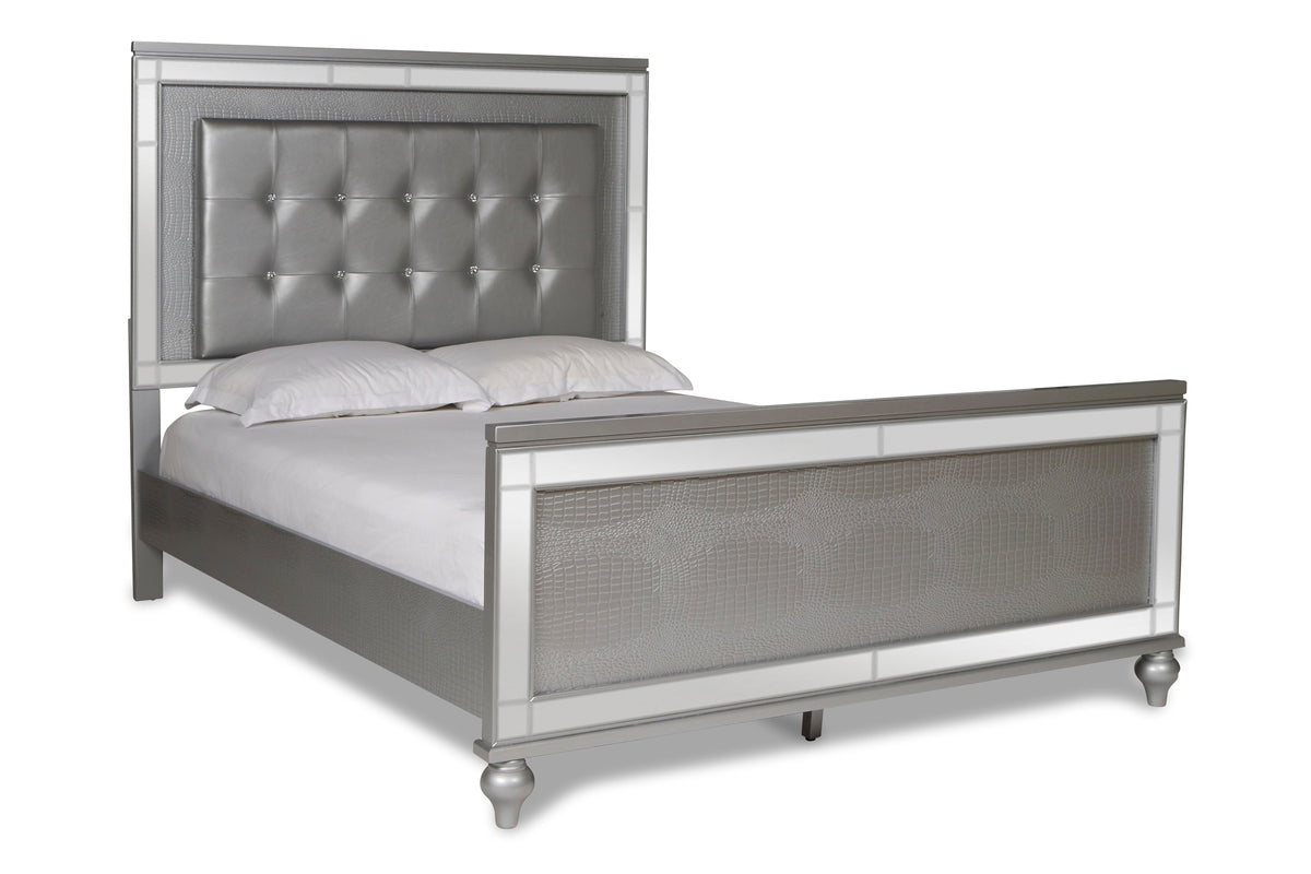 American Imports BA96985SQB Valentino Silver Queen Bed Main image