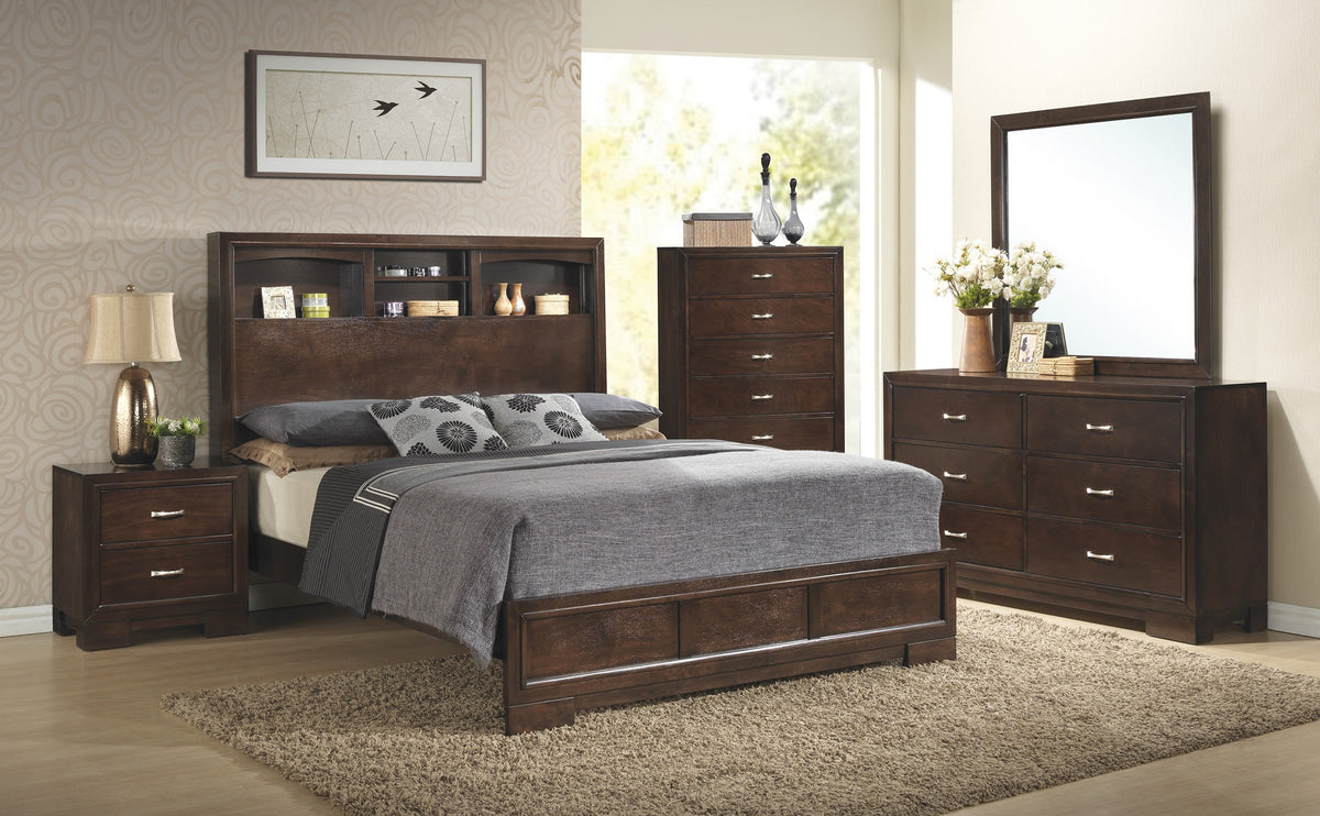 American Imports C4233A Walnut 5 Pc King Bedroom