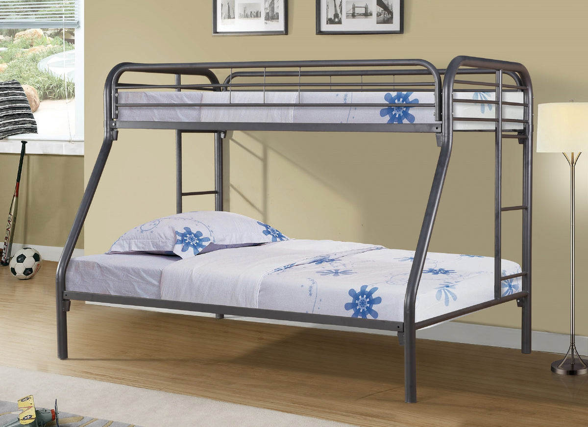 American Imports CS4000G Twin Full Gray Metal Bunkbed Main image