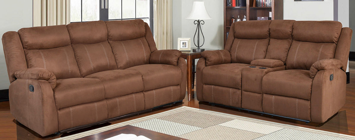 American Imports L9303-C Chocolate Reclining Sofa & Loveseat Main image