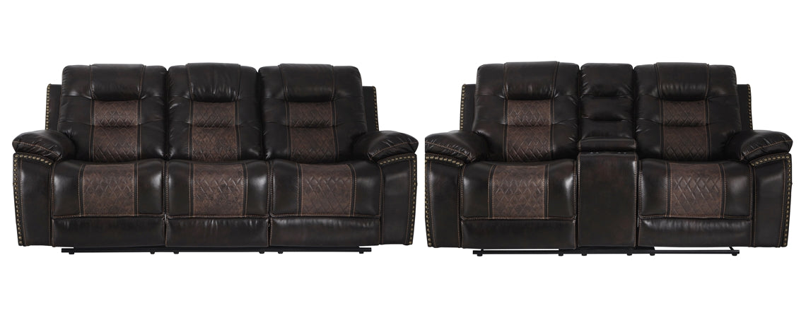 American Imports LV3000 Commander Brown Reclining Sofa & Loveseat Main image