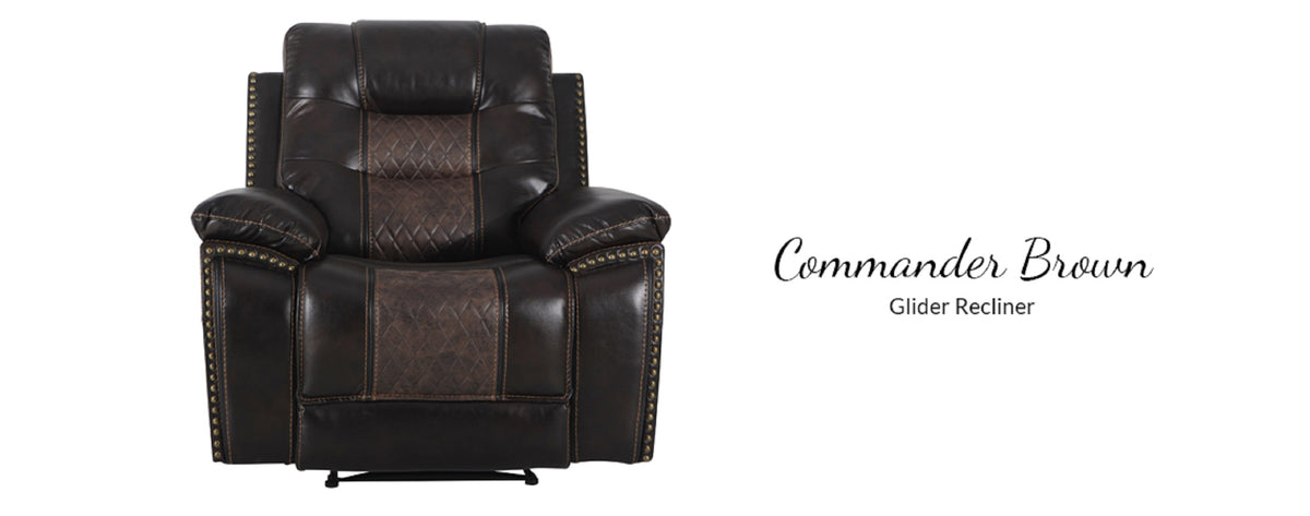 American Imports LV3001 Commander Brown Glider Recliner Main image