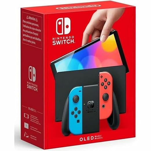 Nintendo Switch OLED Gaming Neon Red & Blue