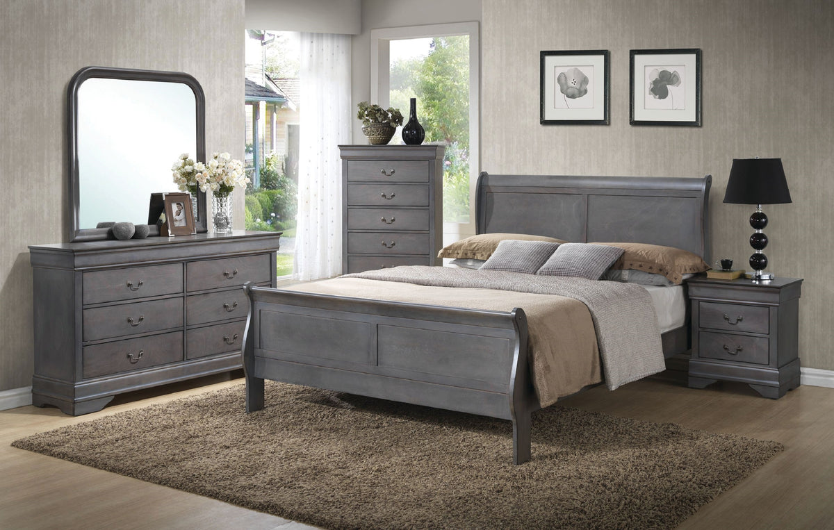 American Imports C4934A Grey Louis Phillipe 5 Pc Bedroom Main image