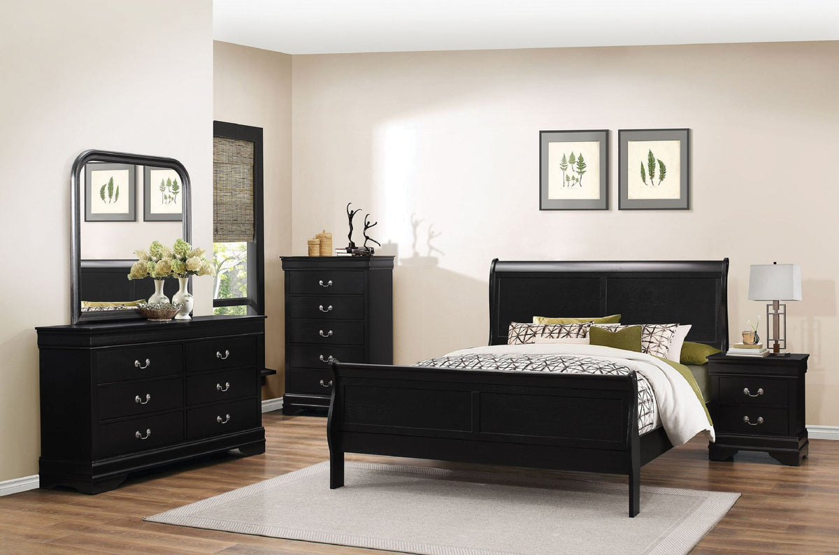 American Imports C4935A Ebony Louis Phillipe 5 Pc King Bedroom Main image