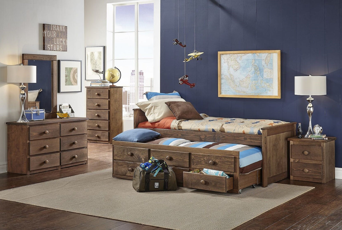 Simply Bunk Beds 634-2PC Captain Bed w Trundle Bunkbed Main image