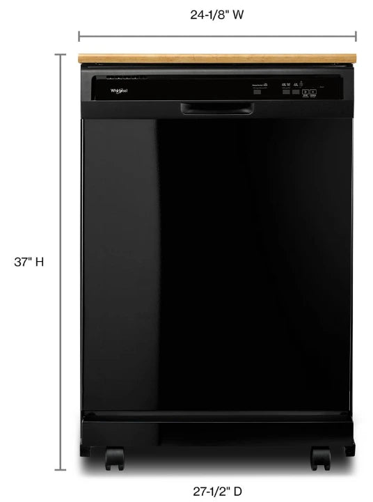 Whirlpool® 24" Heavy Duty Portable Dishwasher Black with 1-Hour Wash Cycle Secondary image