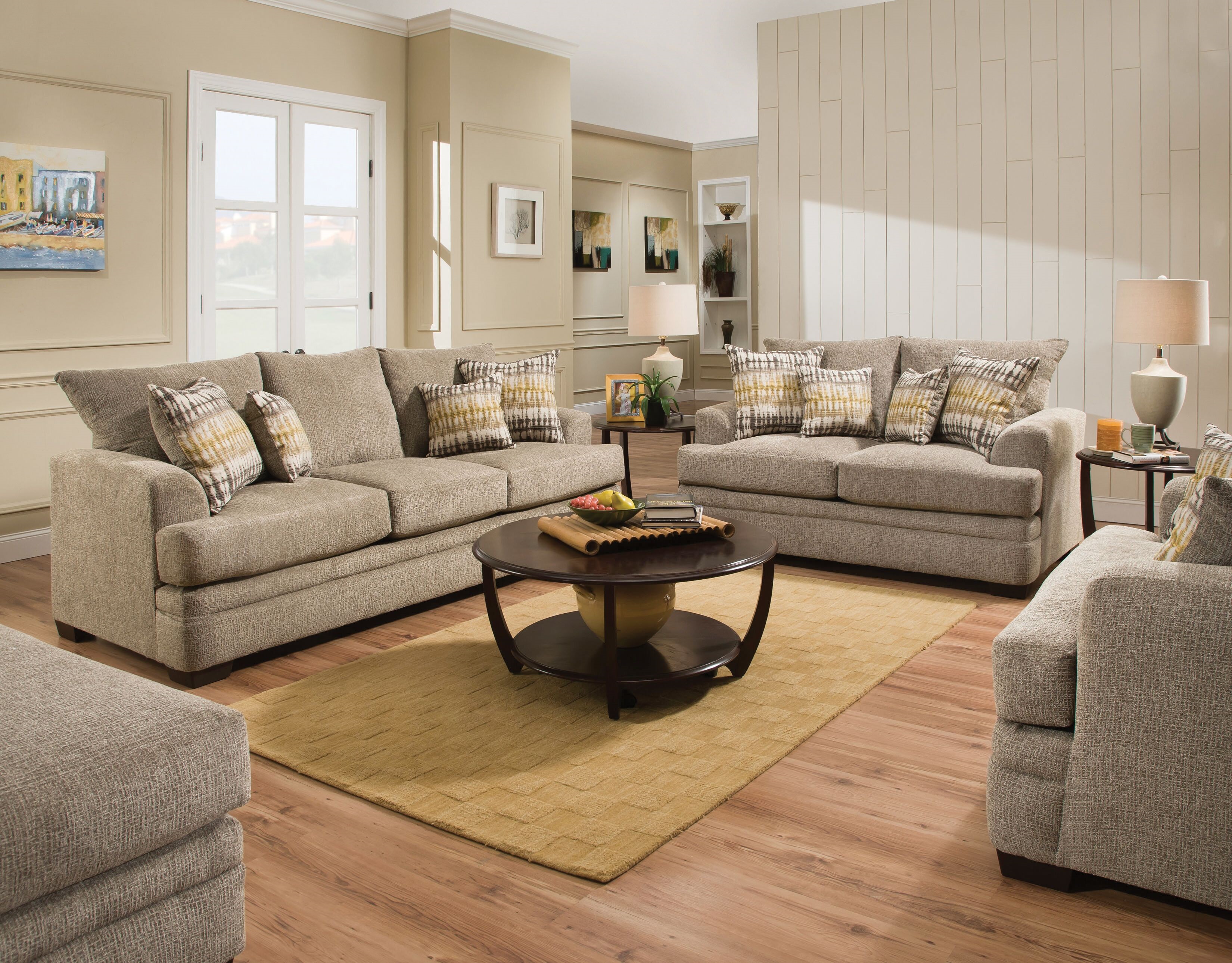 American 3650 Perth Pewter Sofa & Loveseat
