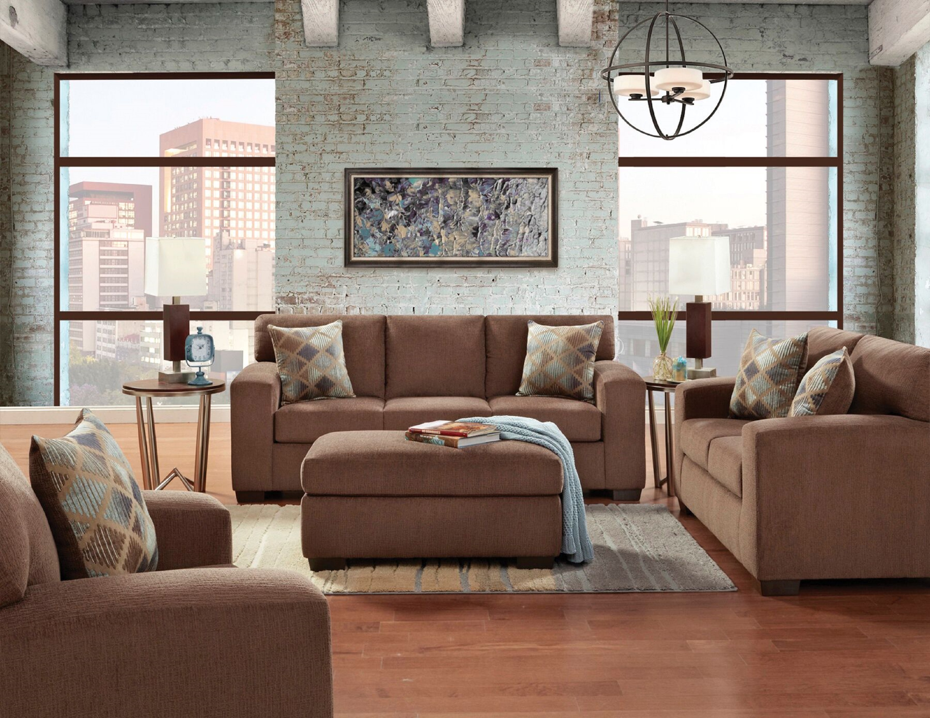 Affordable 5900 Charisma Cocoa Sofa Loveseat Ottoman