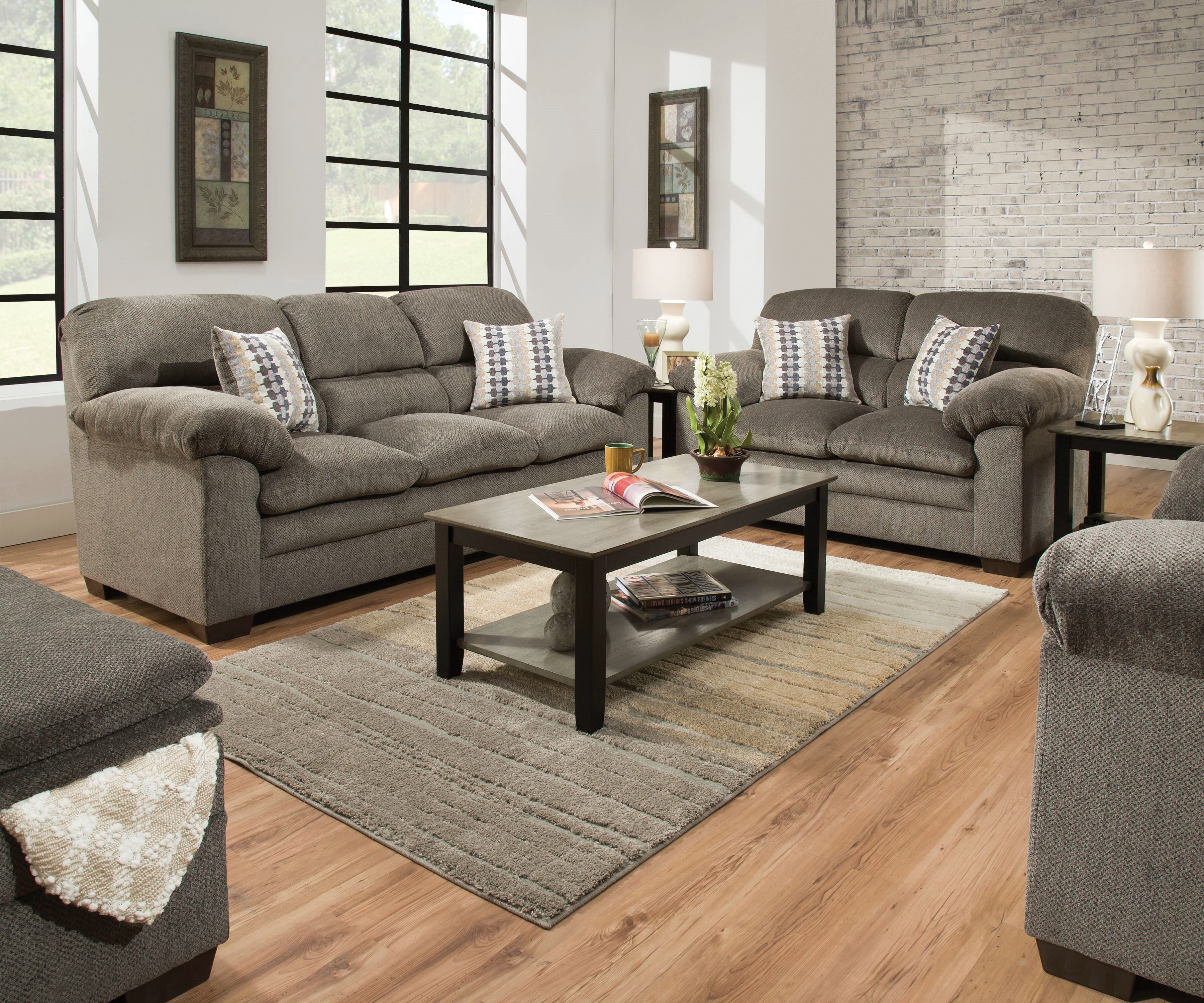 Lane 3680 Harlow Ash Sofa & Loveseat
