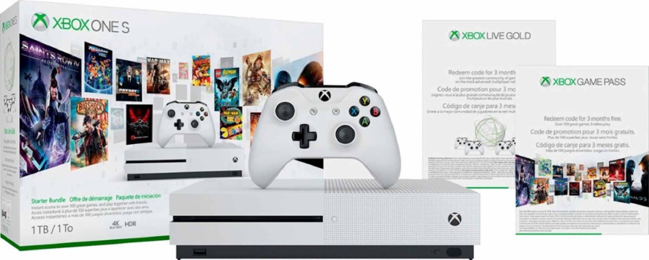 dynamisk kost malm Microsoft - Xbox One S 1TB Starter Bundle with 4K Ultra Blu-ray - White
