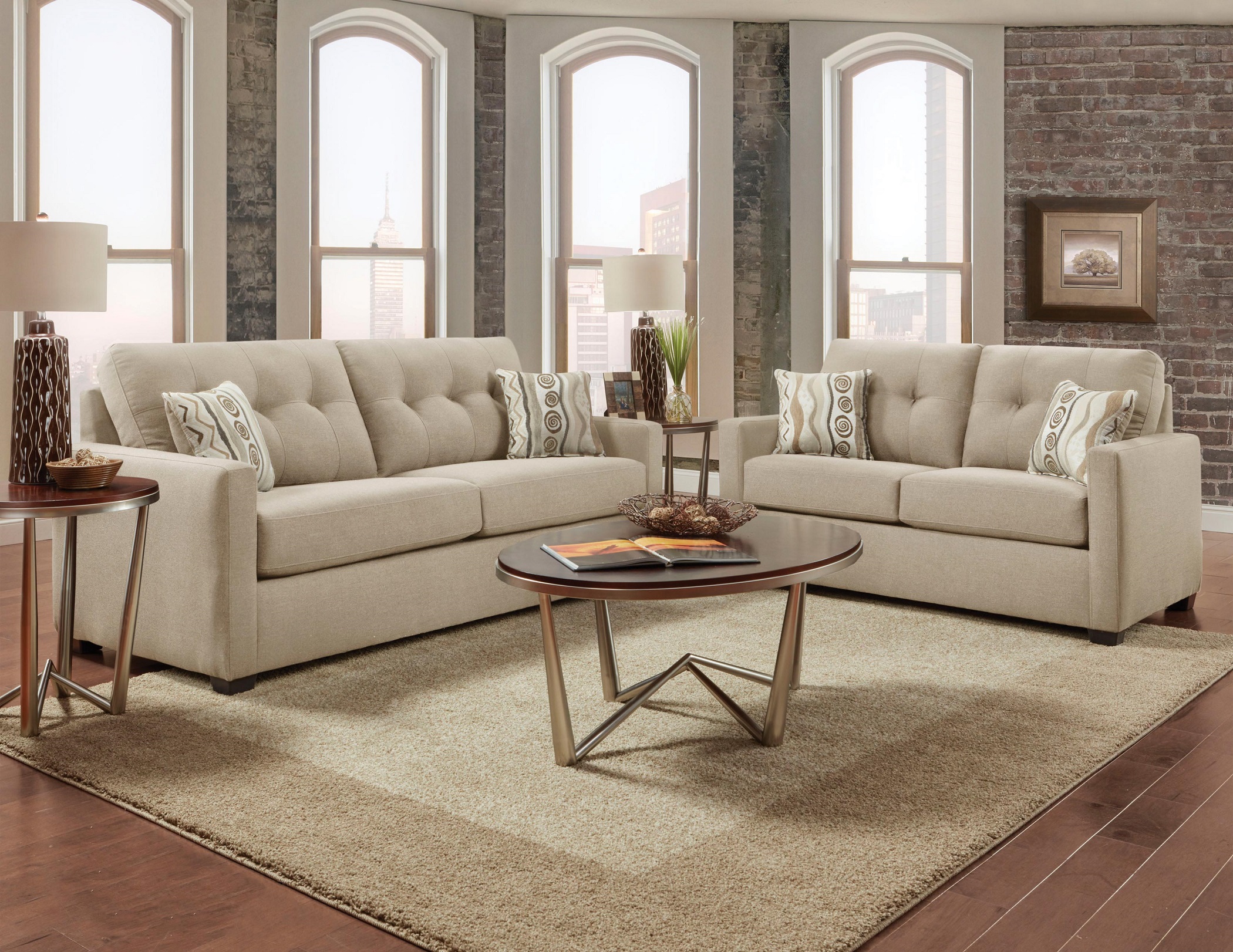Washington 2740 Mitchell Sand Sofa Loveseat